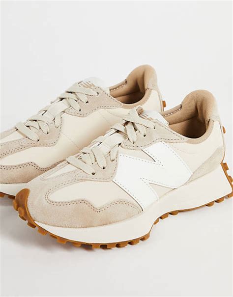 new balance 327 sneakers in oatmeal and white